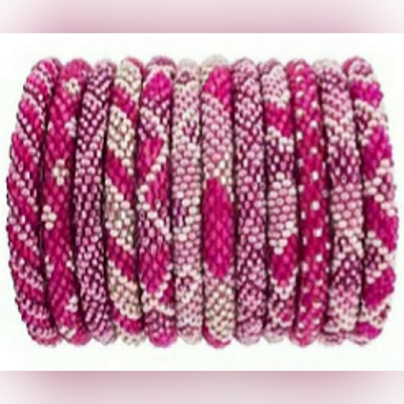 COTTON CANDY -Original Roll-On® Bracelets, 7" round, made in Nepal #2 (3 pieces) - Picture 2 of 7